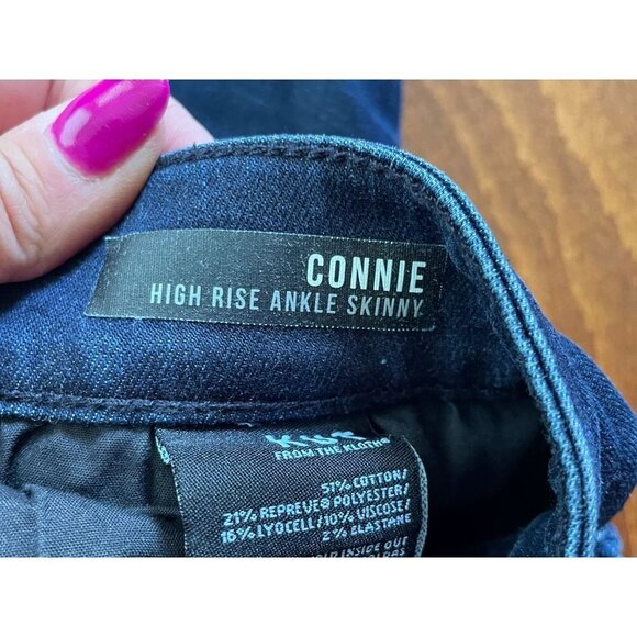 Kut From The Kloth Cut Off Raw Hem Ankle Skinny Jeans Denim High-Rise Blue  2 - Picture 8 of 11